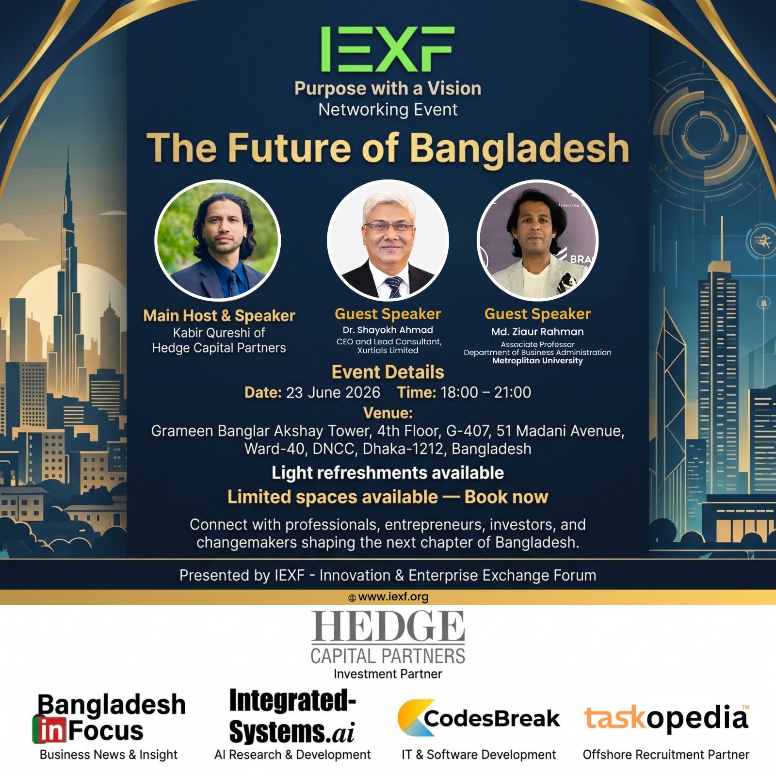 IEXF Upcoming Event – The Future of Bangladesh Networking Event, 23 June 2026